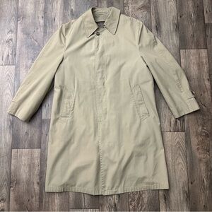 Hart Schaffner & Marx Men's Vintage Tan Trench Coat Wool Removable Liner